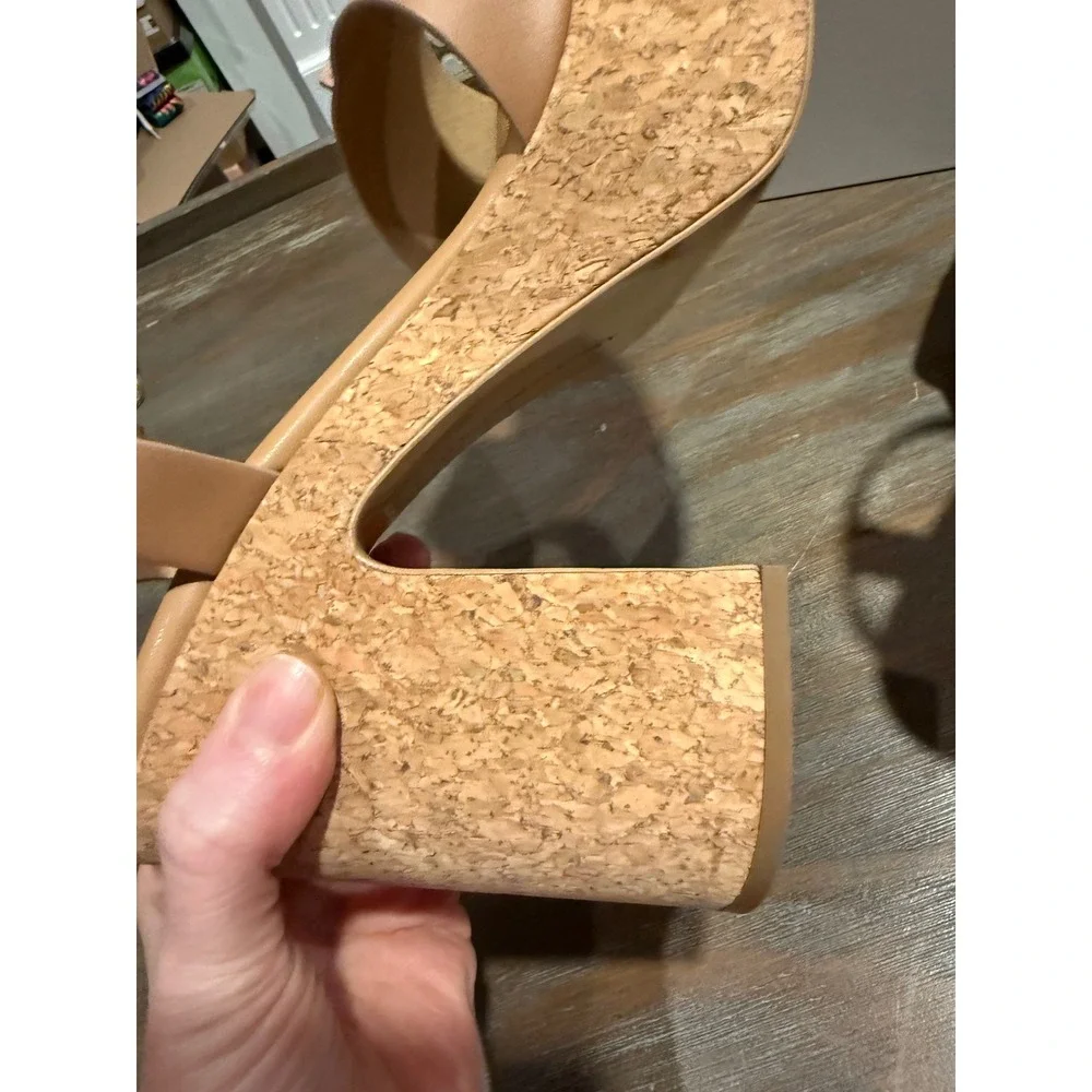 Stella McCartney Skyla Platform Sandals VEGEA Vegan Cork Heel 38.5 9.5 NIB‎
